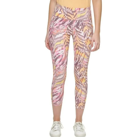 Calvin Klein Performance Printed High-Rise 7/8 Leggings - Pursuit Sunstorm - Picture 1 of 4